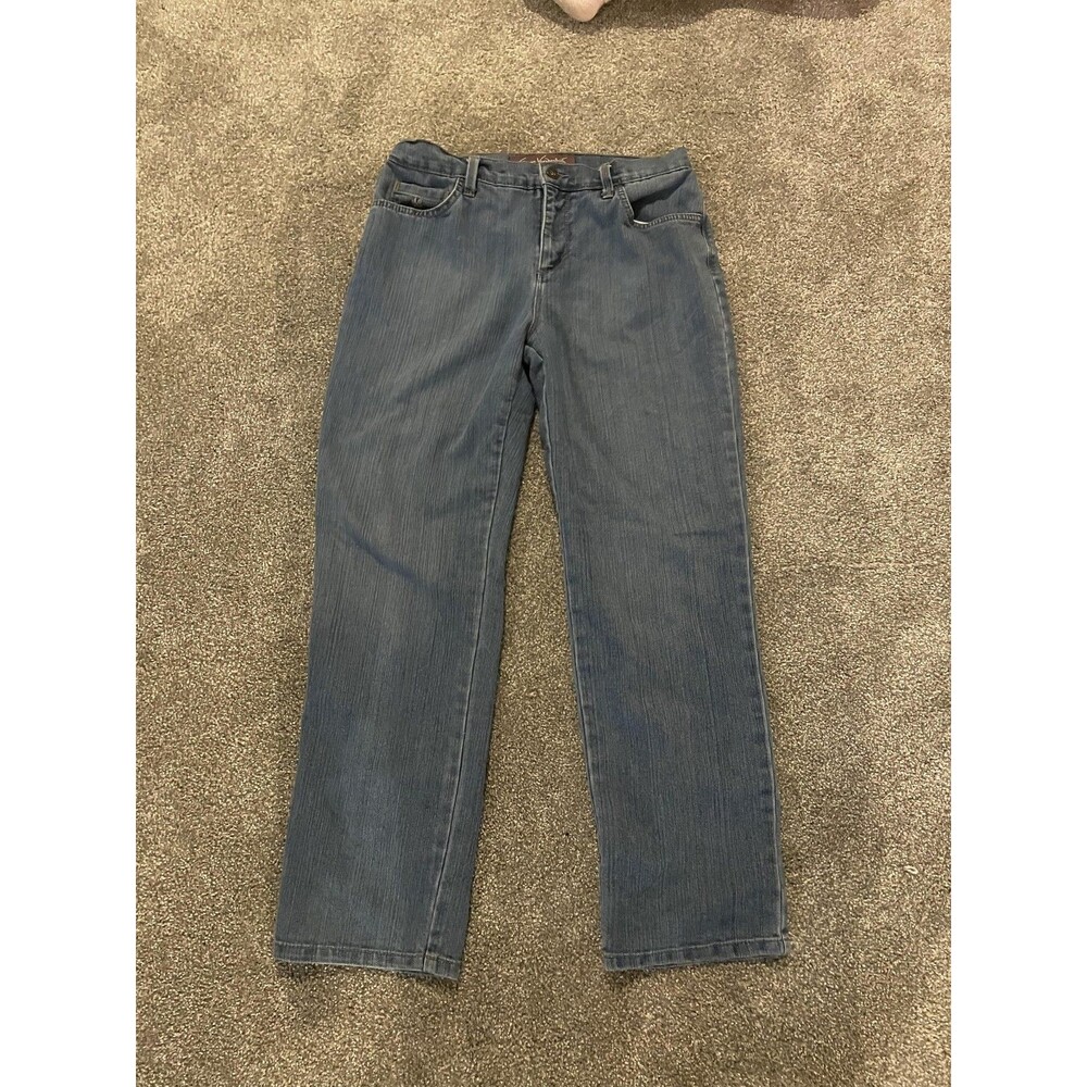 Gloria Vanderbilt Jeans Womens 8 Blue Amanda Classic Tapered Denim Embroidered